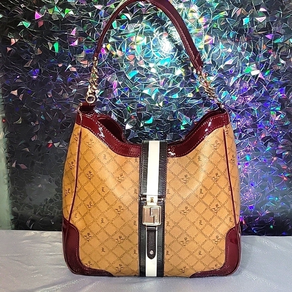 L.A.M.B Gwen Stefani Y2K Vintage 'Commodoor' Hobo Purse Monogram